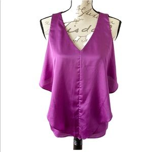 Cynthia Rowley Blouse Purple Sleeveless Size M